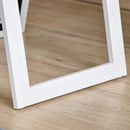 Specchio a Figura Intera da Terra o a Parete 37x37x154 cm in Legno e Vetro Bianco   