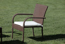 Set Salotto da Giardino Tavolino Divano 2 Sedie in Polyrattan con Cuscini Melbourne Bianco
