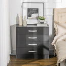 Cassettiera 4 Cassetti 75x36x72 cm in Truciolato Grigio