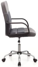 Sedia da Ufficio Operativa in Similpelle e Tessuto Soft Grigia