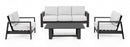 Set Salotto da Giardino Divano 2 Poltrone e Tavolino Baltic Antracite