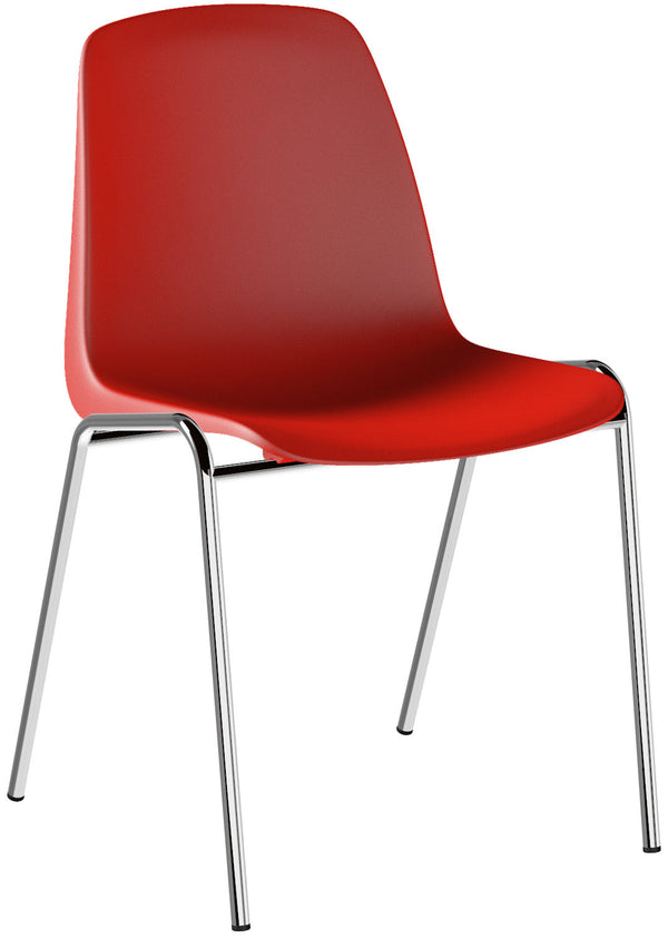online Chaise d'attente de bureau en polypropylène rouge Tosini Verona
