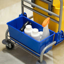 Carrello Pulizie Professionale con Strizzatore Secchio 25L e Ripiano Blu e Giallo 