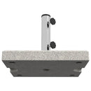 Base per Ombrellone da Giardino 25kg 38x38x38 cm in Granito e Acciaio Inox Grigia