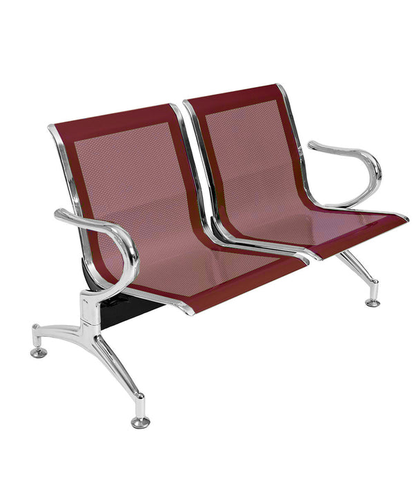 Banc pour salle d'attente 2 places en acier rouge sconto