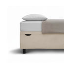 Letto 1 Piazza e Mezza Contenitore Imbottito Microfibra Sabbia Boxmax Testata Flat Varie Misure