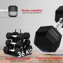 Set di Manubri Palestra 2x4kg 2x6kg 2x8kg con Supporto in Metallo con Impugnatura Antiscivolo Nero      