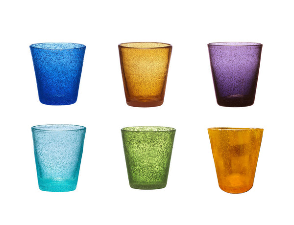 Ensemble de 6 vaisselle en verre soufflé à la bouche Kaleidos Surf prezzo