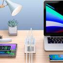 Caricabatterie Stazione di Ricarica 11,5x6 cm con 12 Porte USB 60W in ABS Bianca