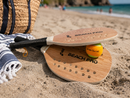 Coppia di Racchettoni da Spiaggia in Legno con Pallina Professionale