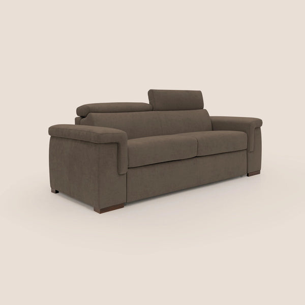 Canapé lit 3 places 220x100x95 cm en tissu marron online