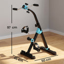 Pedaliera per Riabilitazione Pieghevole 50x45x97 cm con Display LCD e Rulli Massaggianti in Acciaio e PP      