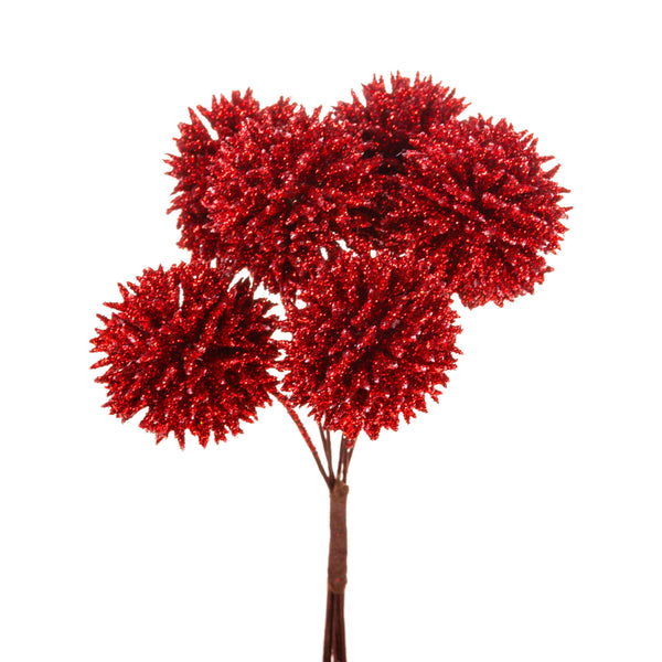 Set 24 Médiators avec Echinops H14 cm Rouge sconto