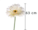 Set 12 Fiori Artificiali di Gerbera Altezza 63 cm Bianco