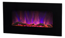 Camino Elettrico da Parete 45x84x14 cm Effetto Fiamma 1500W Marcus Nero