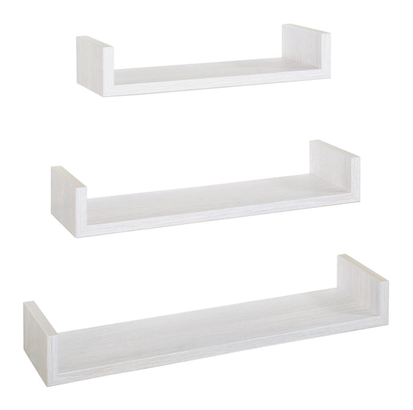 online Set 3 Mensole da Parete 60-50-40x15,5x8 cm in Fibra di Legno Calamita Rovere Sbiancato