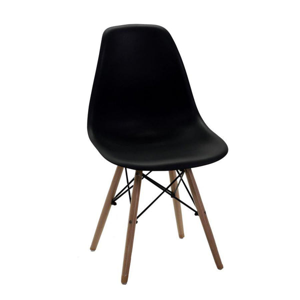 Sedia 51x46xh42,5/82 cm in Resina con Gambe in Legno di Faggio Nera prezzo