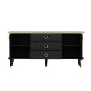 Madia Bienmadia 180 2 ante e 3 cassetti effetto marmo nero oro