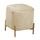Pouf de rangement 38x38xh45 cm en tissu velours crème