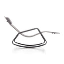 Sedia Sdraio a Dondolo da Giardino Rocking Lounge 143x57x81 cm in Textilene Grigio      