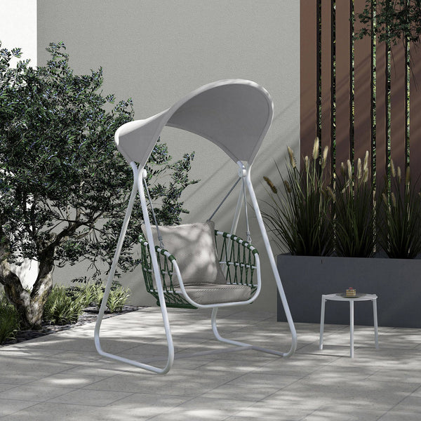 Balançoire de jardin 1 place 116x164x48 cm avec parasol Noli gris sconto