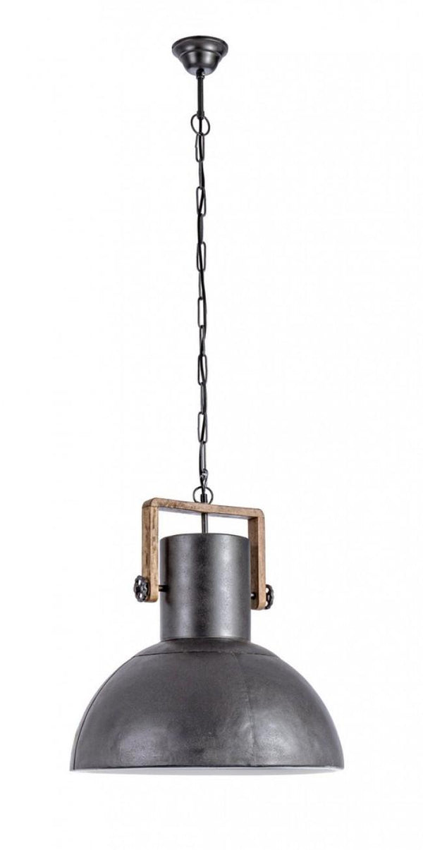 Odessa Lustre 1 Lumière Ø51x178 cm E27 en Bois et Acier Anthracite acquista