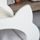 Cuccia per Gatti in Legno 45,5x32,5x34,5 cm con Tiragraffi  Bianco