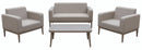 Set Salotto da Giardino in Tessuto Divano 2 Poltrone e Tavolino Bauer Vienna Beige