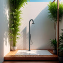 Doccia da Giardino in Alluminio Soffione Rotondo e Doccino Sined Luna Alu D Grigio 