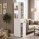 Mobile Colonna Bagno 18x40x135 cm con 2 Cassetti 2 Ripiani e 3 Scomparti in MDF Bianco      