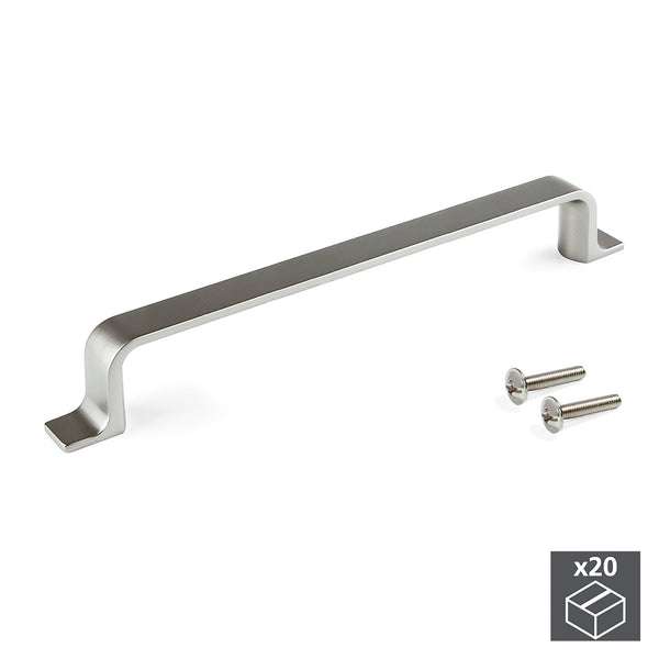 Emuca Poignées de Meuble Entraxe 160 mm Zamak Satin Nickel 20 Pièces sconto
