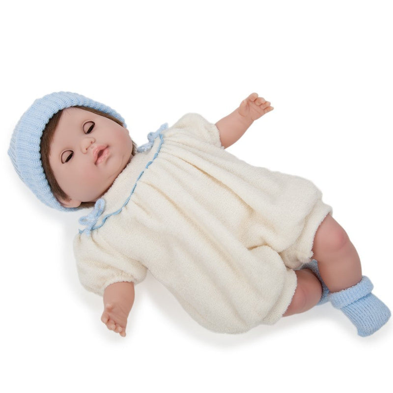 Bambola Bebè con Vestitino Beige Azzurro 38cm JC Toys