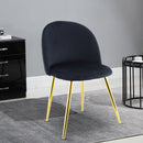 Set 4 Sedie 50x45x80 cm in Tessuto Vellutato Piedi Oro Nero