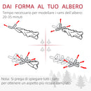 Albero di Natale Innevato Slim 180 cm 492 Rami Effetto Neve in PP e Acciaio Inox Verde  