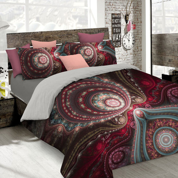 prezzo Housse de couette double avec impression sur le sac et taies d'oreiller Kio635