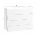 Cassettiera 4 Cassetti Onda 98x40x81,5 cm Finitura in Melamina Cachemire 