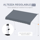 Tenda da Sole a Bracci Avvolgibile 400x120H cm con Struttura Telescopica Grigio   