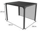 Pergola da Giardino 2,4x3x2,35 m in Alluminio con Tenda Laterale Grigio Antracite
