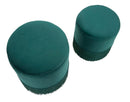 Puff Contenitore Lines Coppia Verde Ø35x42-30x32 cm in Legno e Spugna e in Ferro e Poliestere Verde
