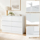 Cassettiera 6 Cassetti 100x35x69 cm in Pannello Truciolare Bianco      