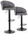 Lot de 2 Tabourets 51x44x60/80 cm en Similicuir Gris Base Noir