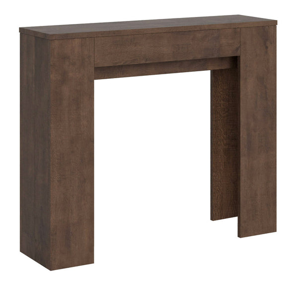 Console Extensible 90x25/181 cm Panneaux Mélamine Noyer Slick sconto