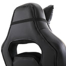 Sedia da Gaming con Rotelle in Similpelle Bianco e Nero 
