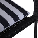 Set 6 Cuscini per Sedia Sfoderabili 100% Poliestere Bianco e Blu 42x42x5 cm 