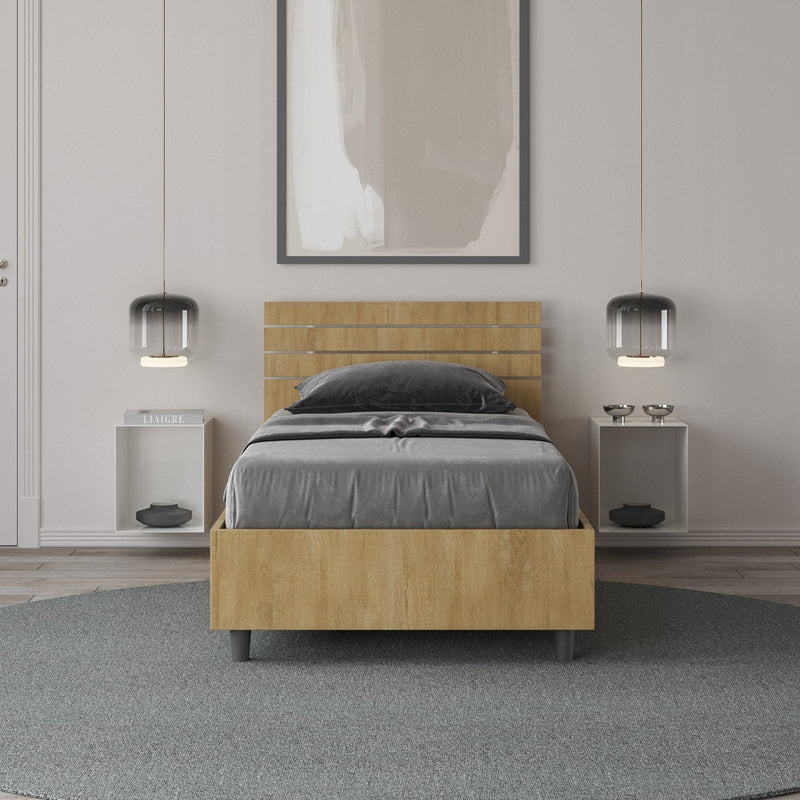 Letto Singolo Ankel Testata Doghe Dritta  Quercia Varie Misure