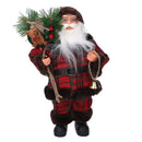 Babbo natale in tessuto scozzese rosso cm xh45
