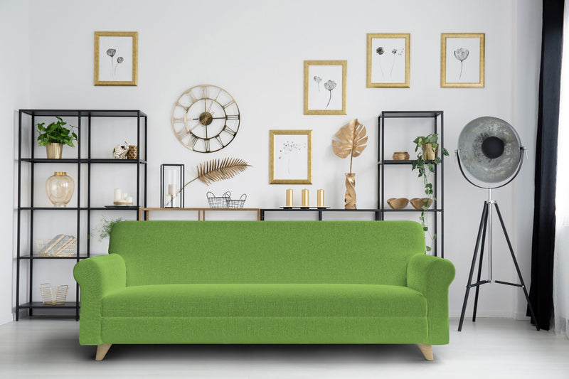 Copridivano 1, 2 E 3 Posti Elasticizzato in Tessuto Verde Mela