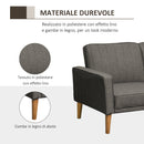 Divano Letto Angolare 216x139x80 cm con Penisola in Legno e Tessuto Grigio
