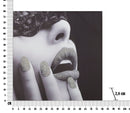 Stampa su Tela con Applicazioni Beautiful Lady 80x2,8x80 cm in Legno di Pino e Canvas Multicolor