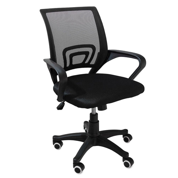Chaise de bureau opérative en tissu filet noir sconto